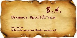 Brumecz Apollónia névjegykártya
